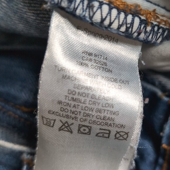 Armani Exchange 2014 Blue Denim Jeans Straight Leg Distressed, Size 34 - Picture 7 of 10